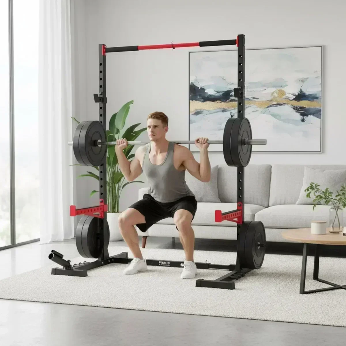 Pull Up Bar - رف تمارين القرفصاء القابل للتعديل للصالة